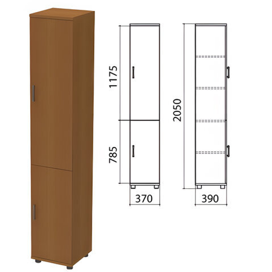 Шкаф закрытый "Монолит", 370х390х2050, цвет орех гварнери (КОМПЛЕКТ)