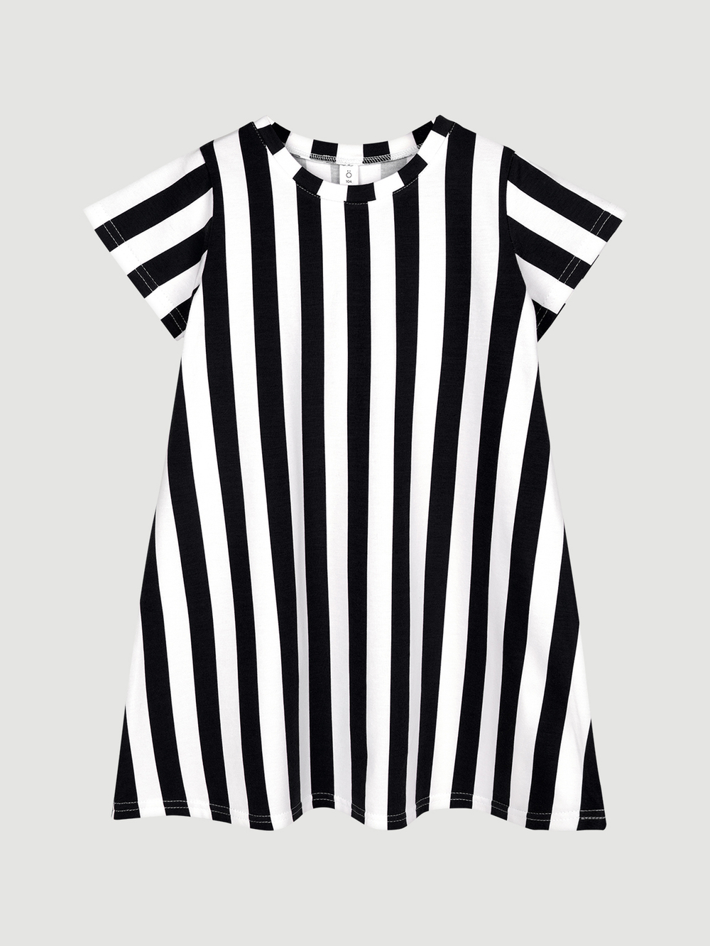Платье трапеция Mjölk Полоска чёрная, с коротким рукавом