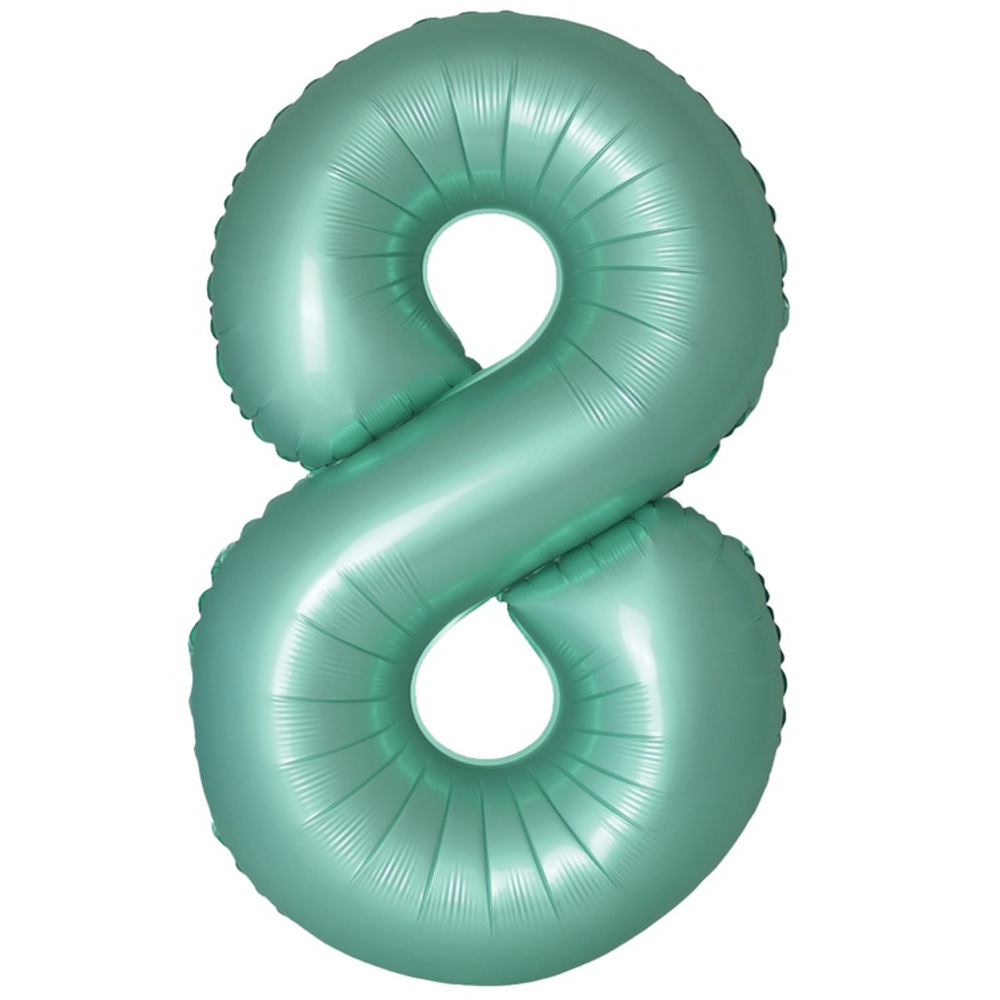 Шар фольгированный Цифра 8 101 см (Бирюзовый)