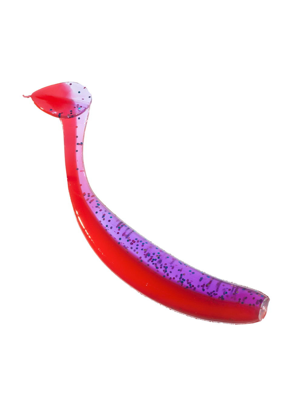 Приманка ZUB-IZI 99мм(4")-4шт, (цвет 021) фиолетовый верх -красный низ
