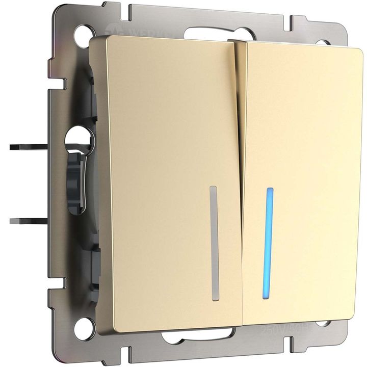 Выключатель двухклавишный Werkel шампань W1122111 4690389157165