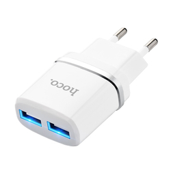 Адаптер питания Hoco C12 Smart dual USB charger Apple&amp;Android (2USB: 5V max 2.4A) Белый