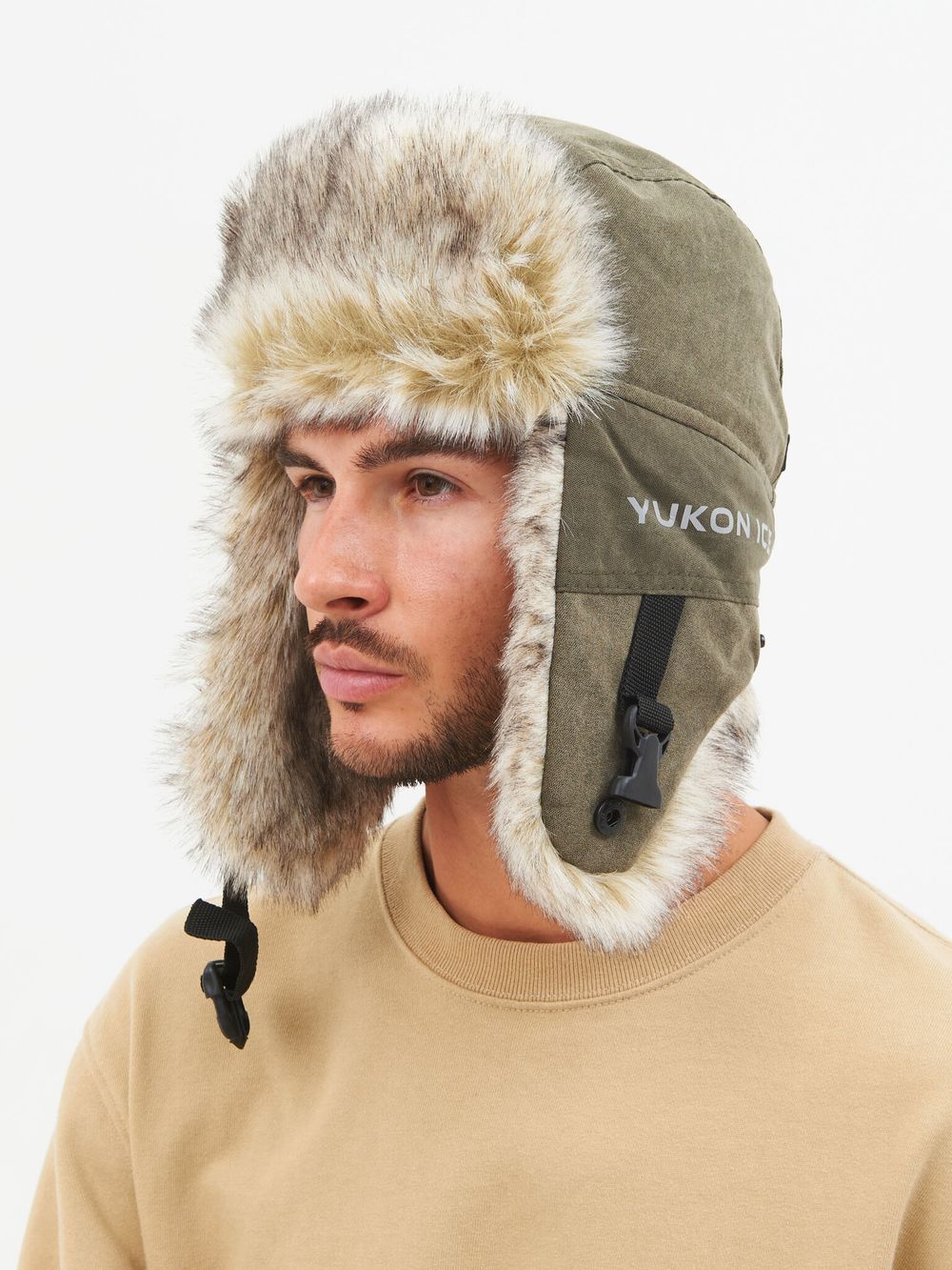 Шапка ушанка зимняя Yukon Ice ткань Finlandia цвет Хаки