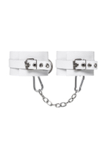 Наручники Pecado 2192 – белые кожаные, мягкие, с люверсами