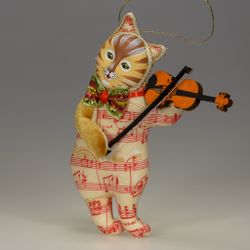 Ёлочная игрушка Кот со скрипкой