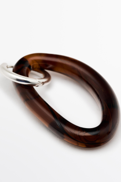 Massimo Dutti Стеклянные серьги-кольца, карамельный