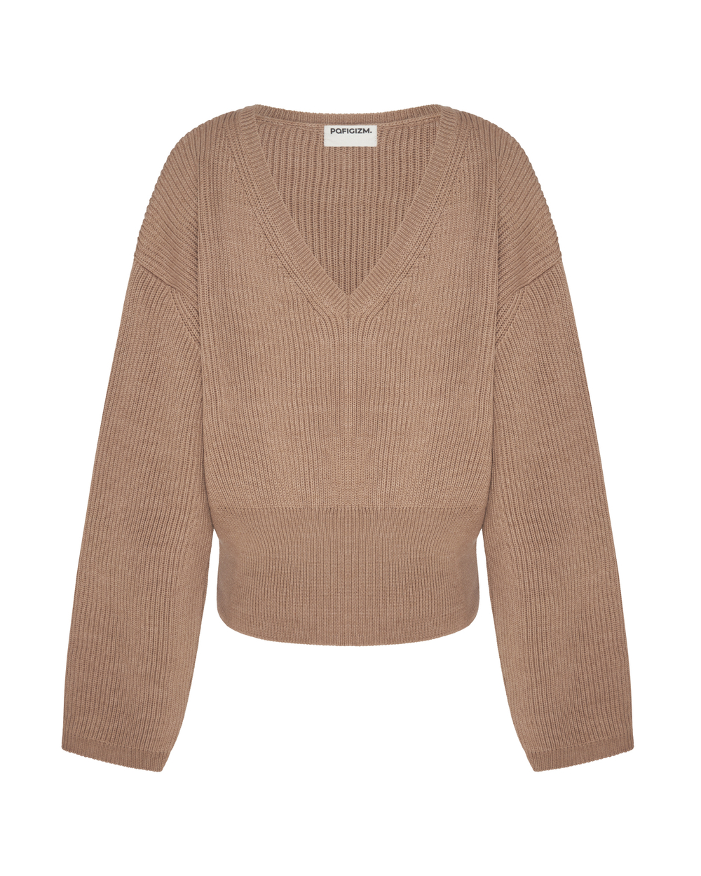 Джемпер вязаный с V-вырезом