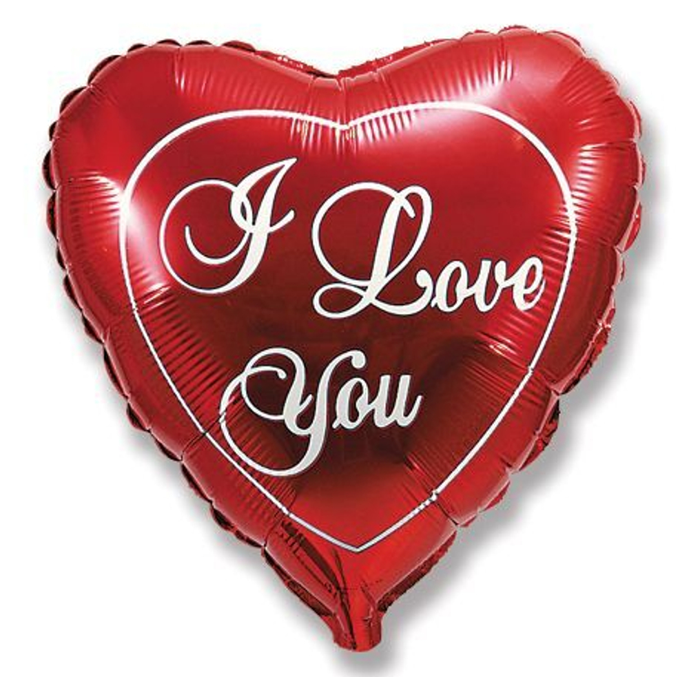 И Любовь (красное) / Love, фольгированный шар 23"/58 см