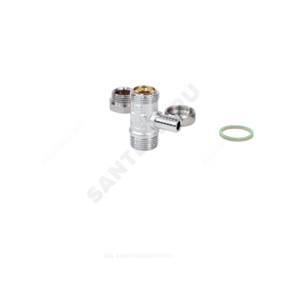 Кран шаровой латунь сливной R65D хром Ду 10 Ру42 НР/штуц 3/8" под ключ Giacomini R65DX012