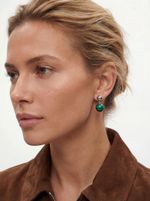 Серьги База 8 с малахитом / Basic 8 green