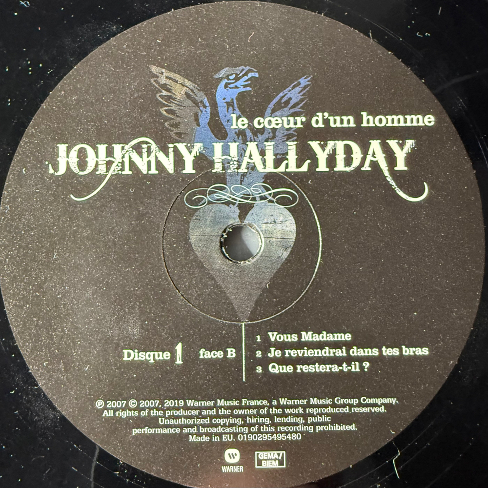 Johnny Hallyday ‎– Le Cœur D'un Homme 2LP (Европа 2019г.)