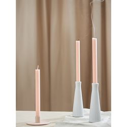 Набор из двух свечей бежево-розового цвета из коллекции Edge, 24,5 см