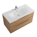 Тумба с раковиной подвесная BelBagno MARINO-CER-N-900-2C-SO-WO-P Rovere Bianco, раковина белая BB-8099-90