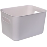 Корзина - органайзер с крышкой для хранения «БИСКОТТИ», цвет серый, 26*18.5*16см