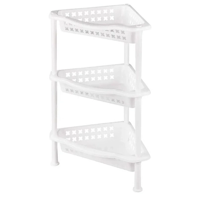 Полка напольная 3-х секцион. угловая (белый)