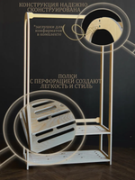 Вешалка напольная деревянная с полкой