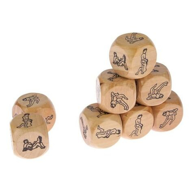 Кости игральные "Позы 18+", 3х3 см, деревянные