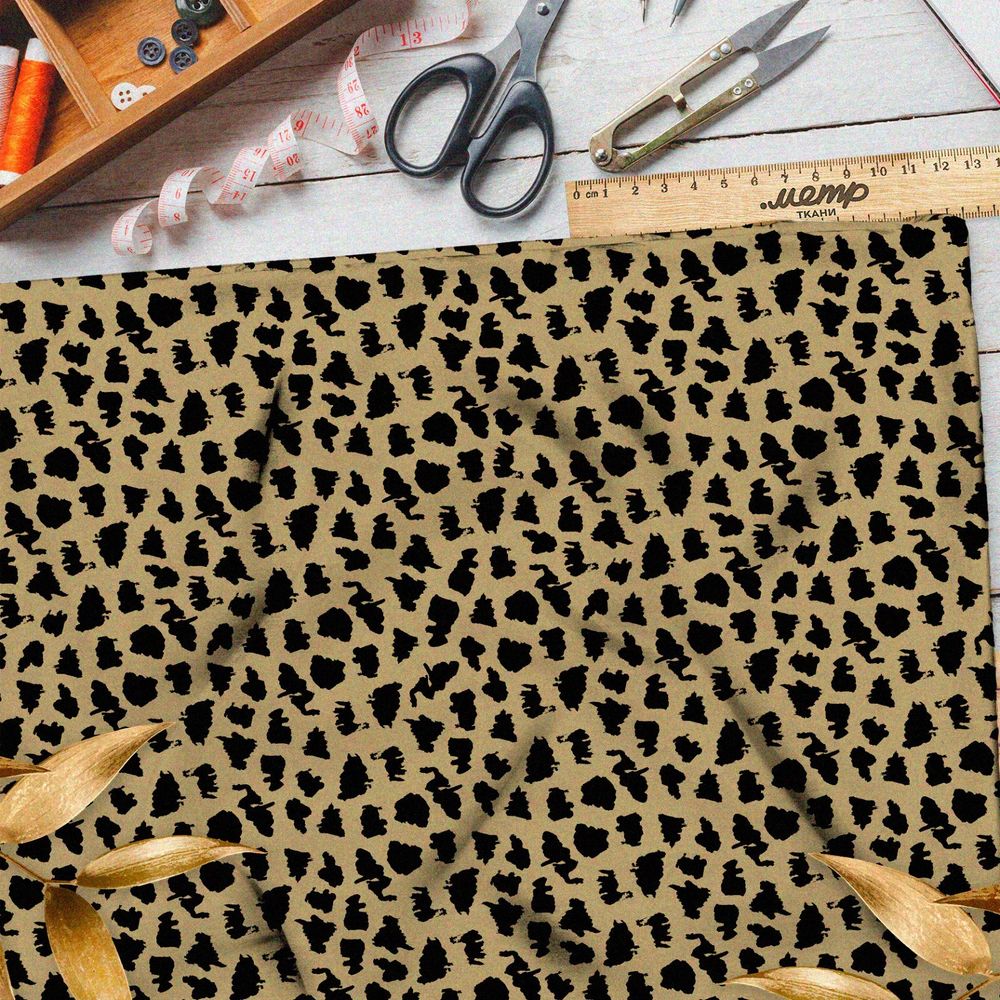 Ткань мембрана мелкий коричневый гепардный принт