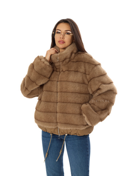 Короткая шуба из эко-меха