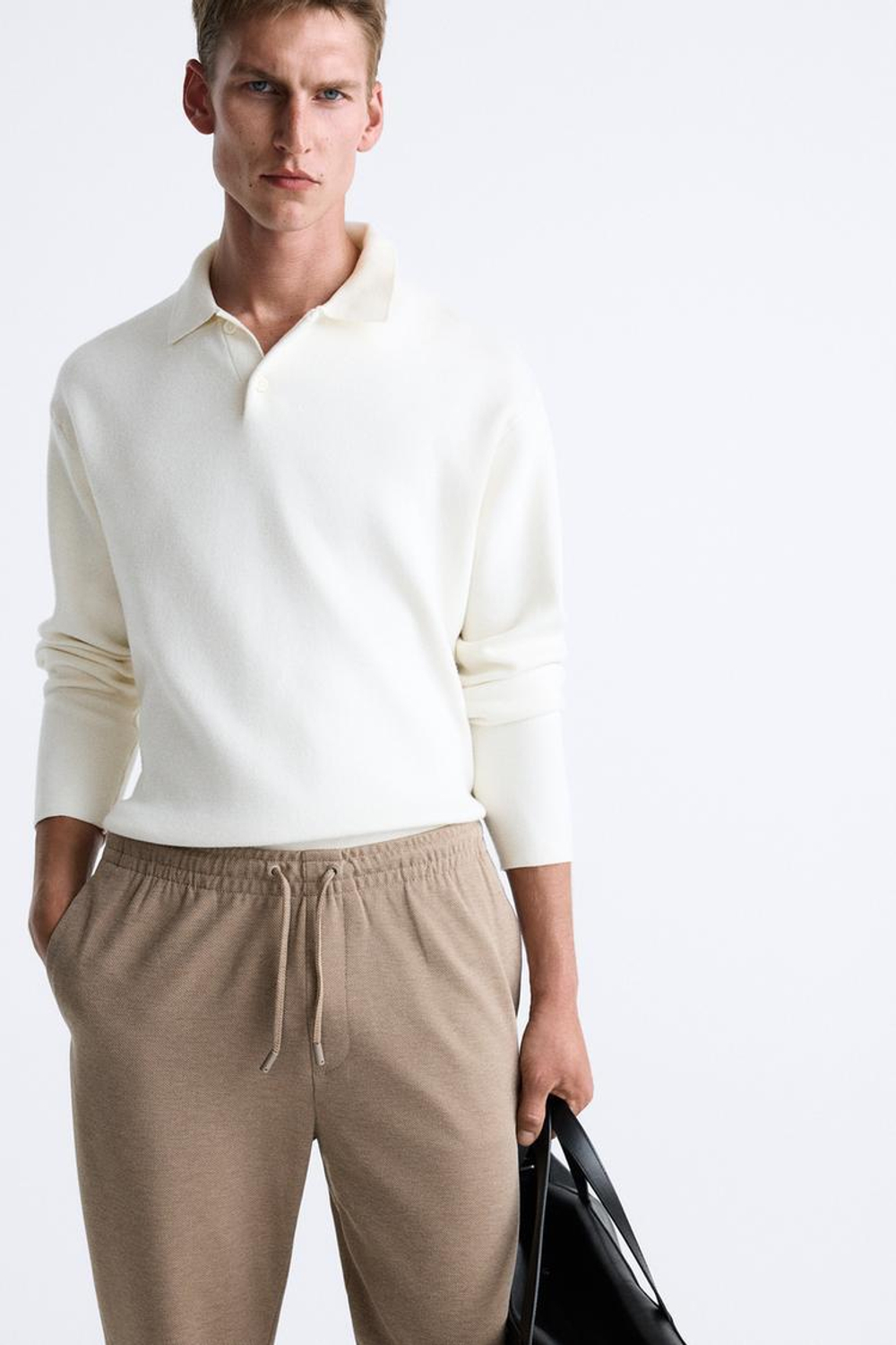 ZARA БРЮКИ EASY CARE С ПОЯСОМ НА ШНУРКЕ, РЫЖЕВАТО-КОРИЧНЕВЫЙ