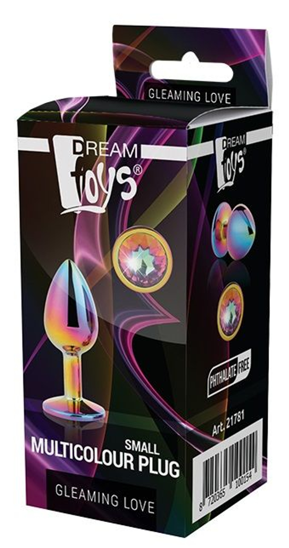 Анальная втулка Dream Toys Gleaming Love с радужным кристаллом