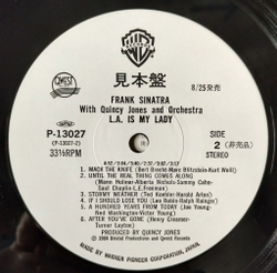 Винтажная виниловая пластинка LP Frank Sinatra With Quincy Jones And Orchestra L.A. Is My Lady (Japan 1984) (No Obi) (Promo)