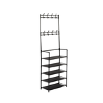 Напольная вешалка для обуви и одежды с полками и крючками 2в1 "New simple floor Clothes Rack" 4яруса- 60х28х158 / 5ярусов- 60х28х175см