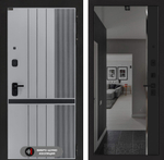 Входная дверь Лабиринт SKYLAB - Зеркало панорама с тонировкой Черный кварц