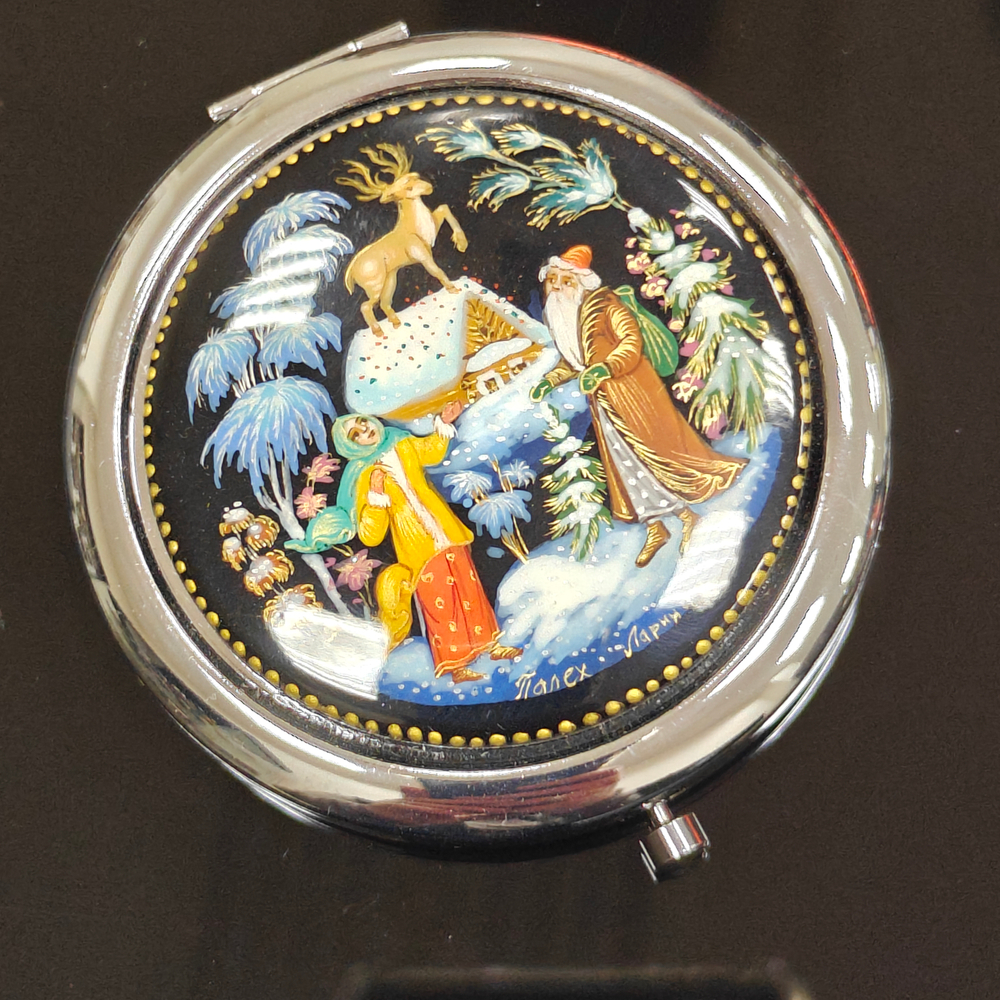 Ручное зеркало "Серебряное копытце" (худ. роспись Палех)