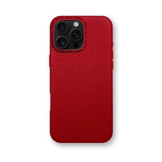 Чехол для iPhone 16 - Зернистая кожа - красный