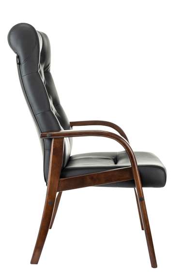 Кресло Бюрократ T-9928WALNUT-CF черный кожа на ножках дерево