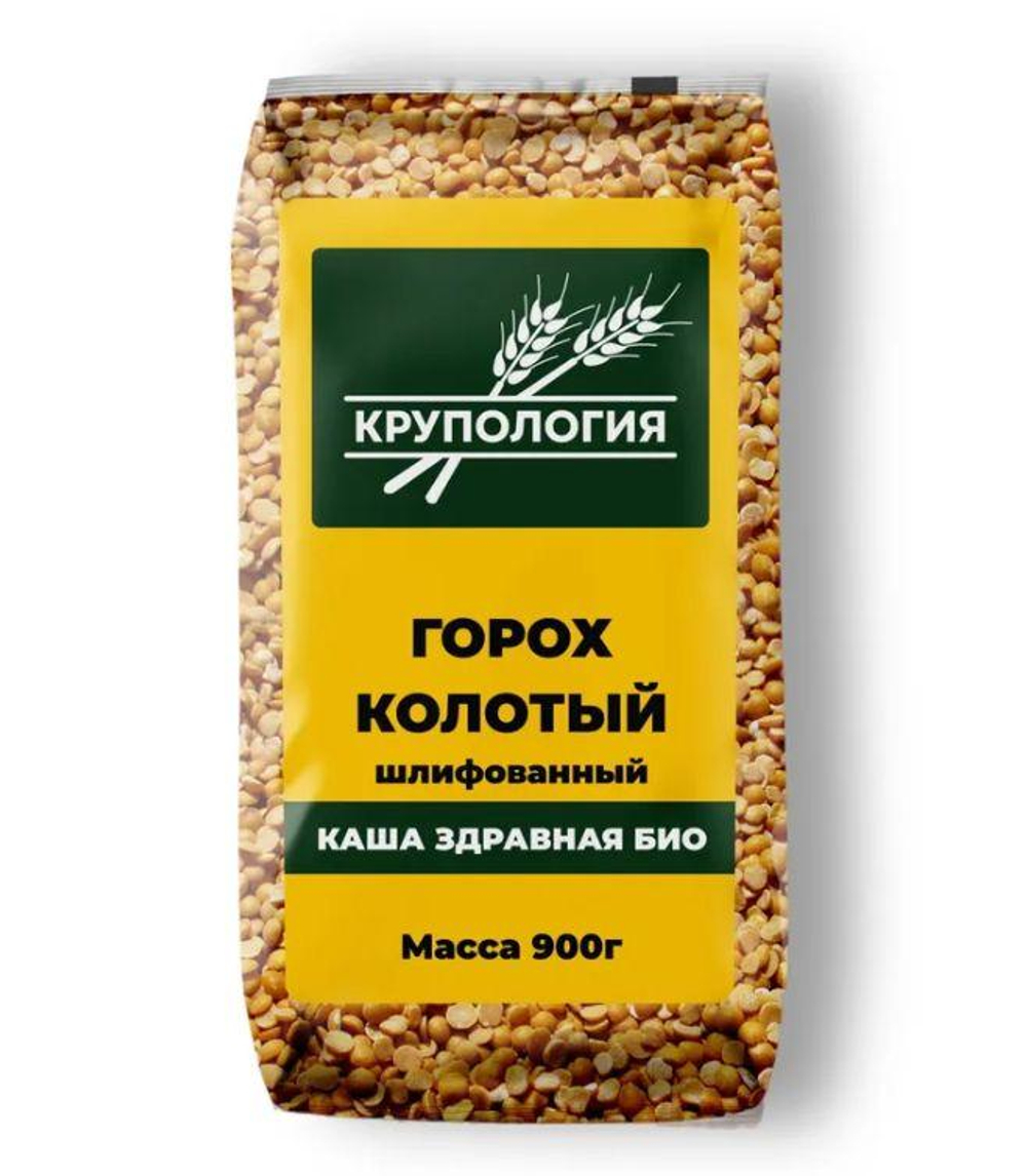 Горох шлифованный, колотый, 900 гр, Крупология