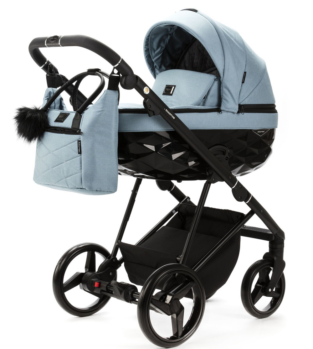 Детская коляска Adamex Quantum 3 в 1 Q-TK101 (СЕРО-ГОЛУБОЙ)