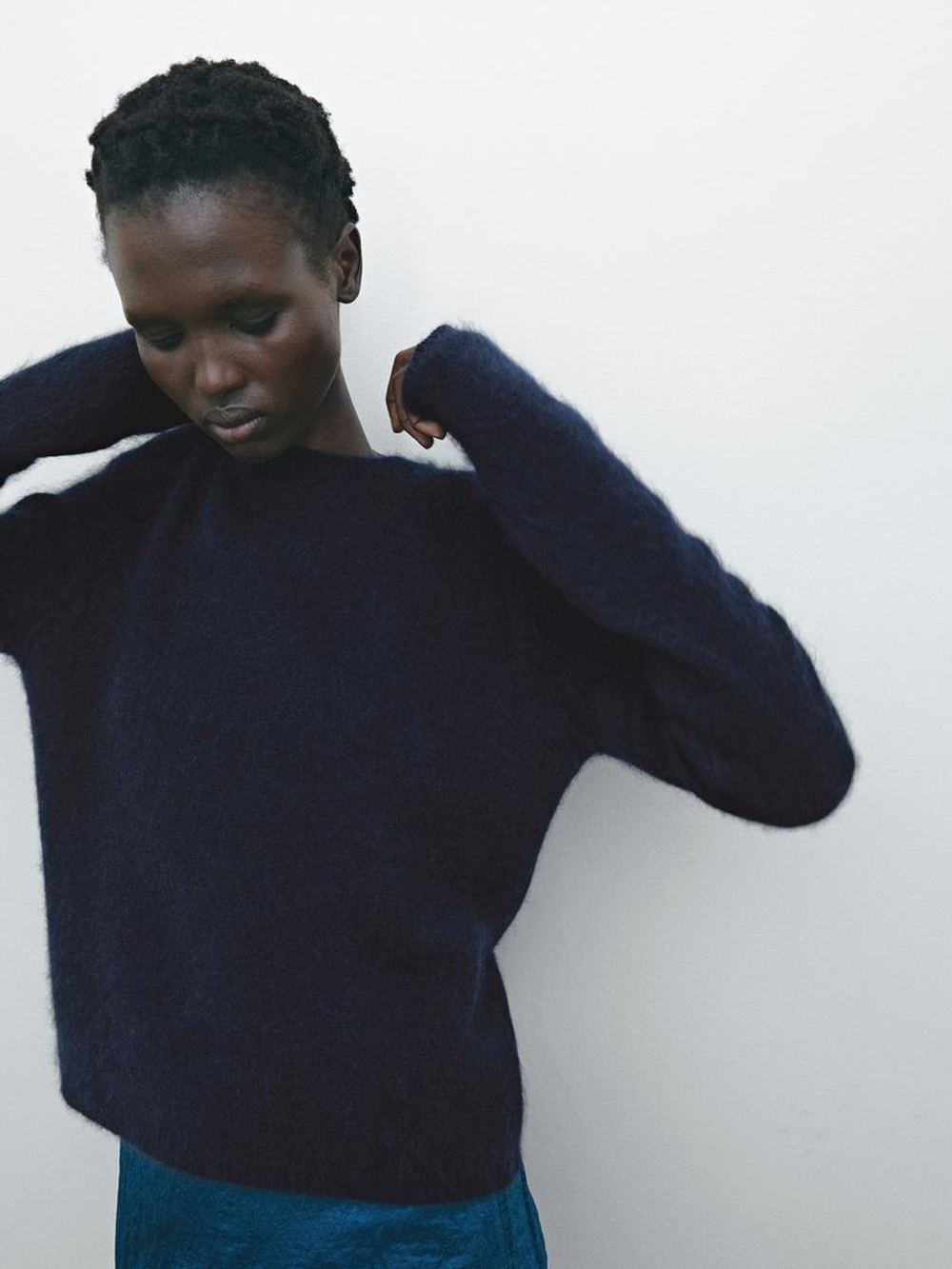 Massimo Dutti Свитер из смесового кашемира - Limited Edition, темно-синий