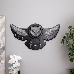 Вешалка настенная Bubo Орех Оберджин Античное Серебро