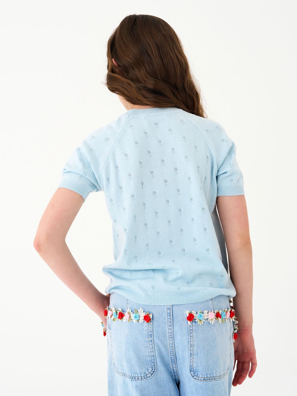 Джемпер для девочки 1384 голубой