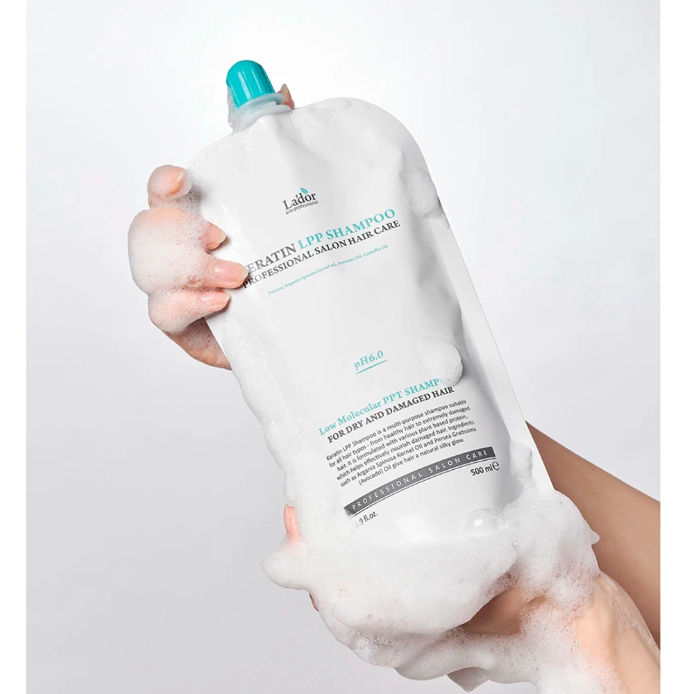 Lador Keratin LPP Shampoo 500ml (запасной блок в мягкой упаковке)