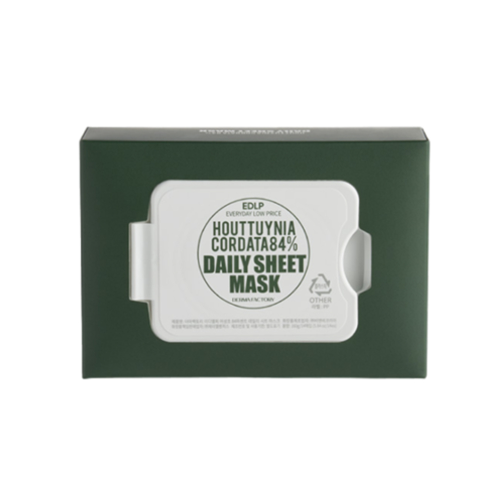 Derma Factory Маски тканевые с экстрактом хауттюйнии - Houttuynia cordata 84% daily sheet mask, 14шт
