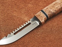 Рыбацкий нож "Барракуда", сталь AUS 8, рукоять стабилизированная карельская береза