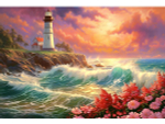 Алмазная мозаика 30х40см. "Океан на закате квадратная" (Арт. НД-0477)