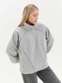 Олимпийка с контрастными окантовками и утяжкой "Серая" женская