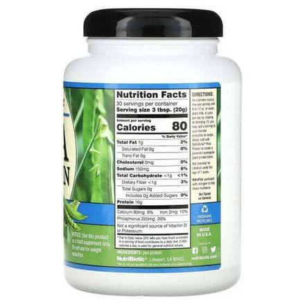 Растительный протеин NutriBiotic, Порошок из горохового протеина, обычный, 600 г (21,16 унции)