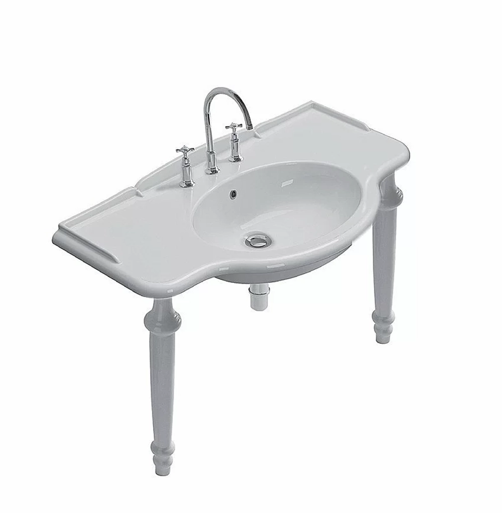 Консоль с раковиной GLOBO Paestum PA075.BI 110 с 3 отверстиями