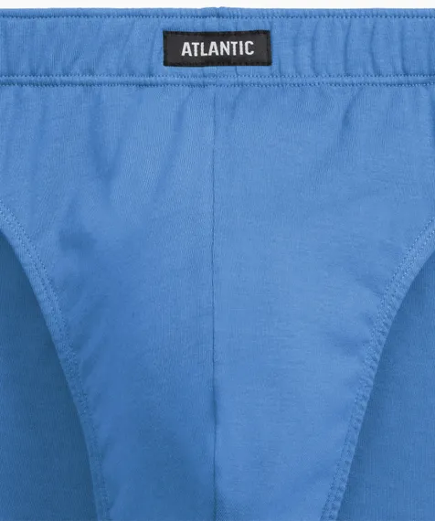 Мужские трусы (3шт) слипы спорт Atlantic 3MP-191, хлопок, серый меланж + голубой + темно-синий