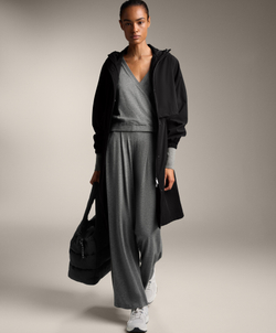 OYSHO Трикотажные брюки прямого кроя, серый меланж