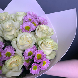 Букет "Сидни" (роза , хризантема )