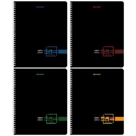 Тетрадь 48л, А5, клетка, на гребне, Brauberg Dark, глянцевая ламинация, ассорти, 1шт.