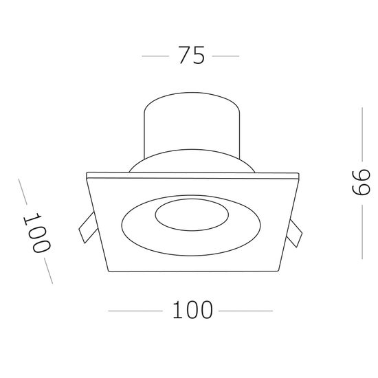 ST259.538.10 Св-к встр. Белый LED 1*10W 3000K 700Lm Ra>90 60° IP44 L100xW100xH66 85-265V Встраиваемые светильники