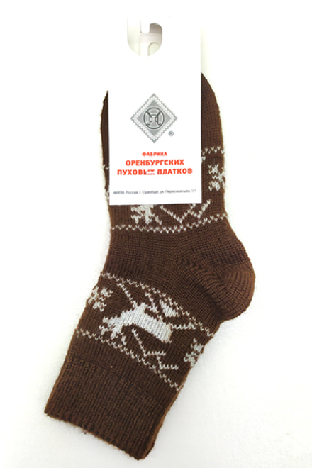 Теплые пуховые носки Н401-13 коричневый