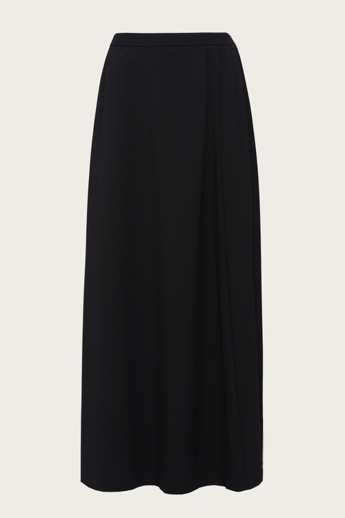 Черная юбка-макси с защипами "Бланш"